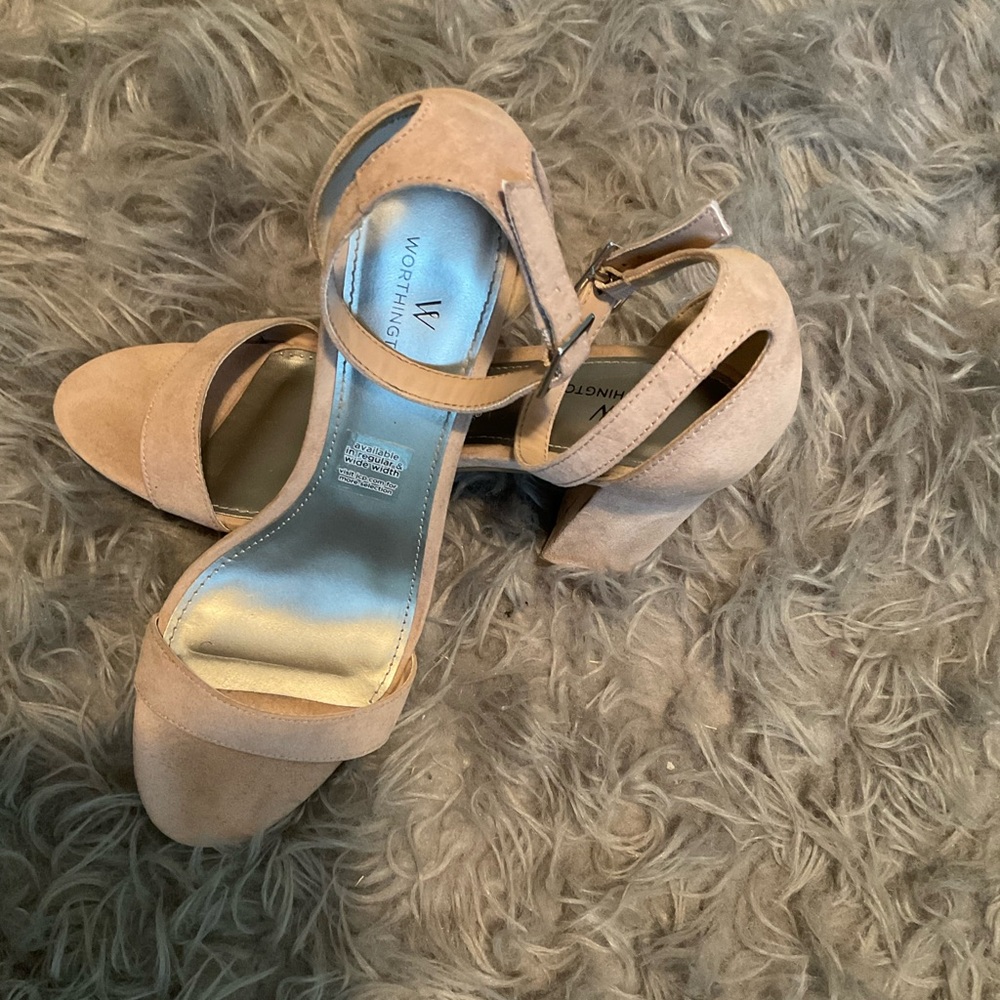 Nude block heels
